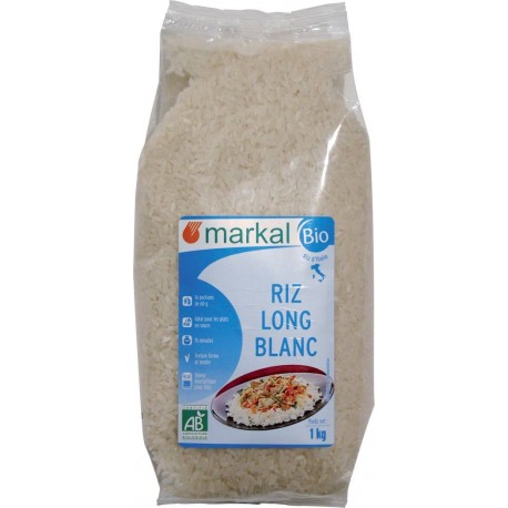 Riz long blanc Italie bio 1 kg Markal