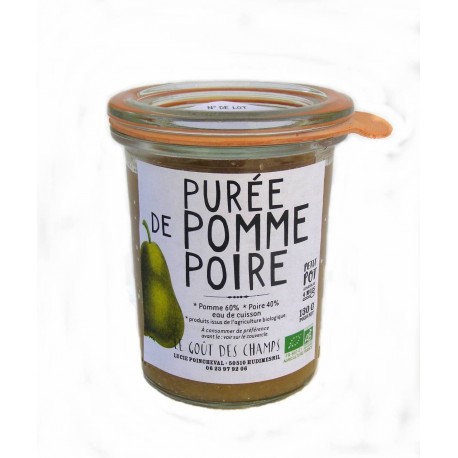 Petit pot bébé purée de pomme-poire bio 130 g dès 4 mois