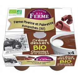 Crème dessert bio chocolat Pivette & Palorette 4 X 100 g