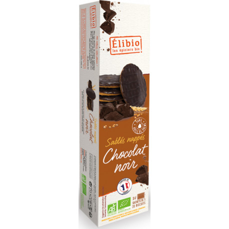Sablés nappés chocolat noir bio 200 g Elibio