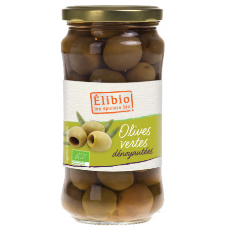 Olives vertes Dénoyautées bio 350 g Elibio