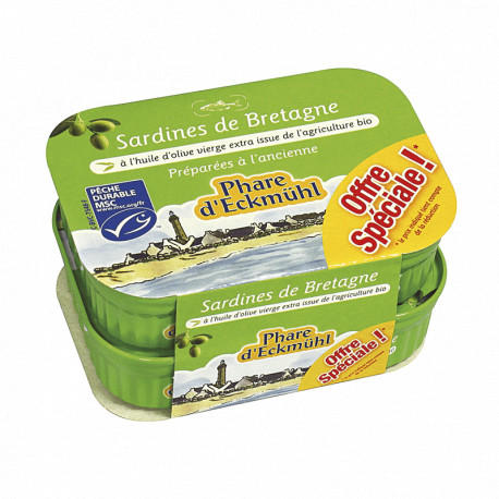 Lot de 2 boite de sardines à l'huile d'olive bio 2 x135g
