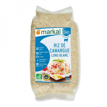 Riz long blanc de camargue bio 1 kg Markal
