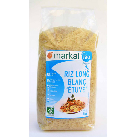 Riz long blanc étuvé bio 1 kg