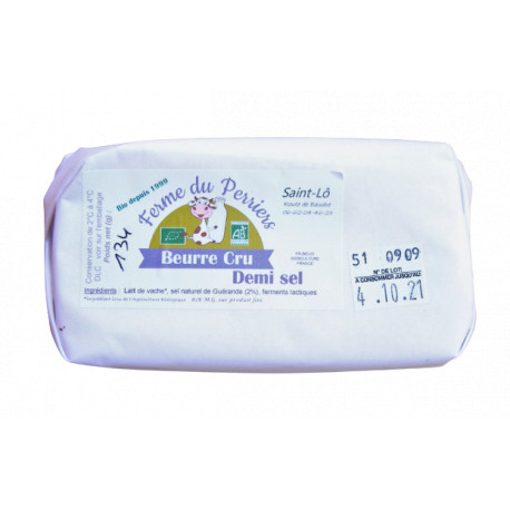 Beurre 1/2 sel bio 130 g Ferme du Perriers