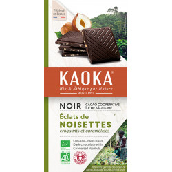 Chocolat noir éclats de noisettes bio 100 g Kaoka