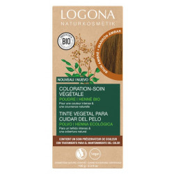 Coloration-soin cheveux brun ambré 100 g Logona