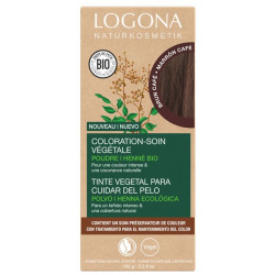 Coloration-soin cheveux brun café 100 g Logona