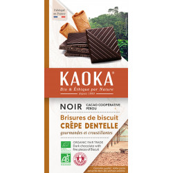 Chocolat noir 55% crêpe dentelle bio 100g Kaoka