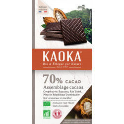 Chocolat noir 70% bio Kaoka 100 g