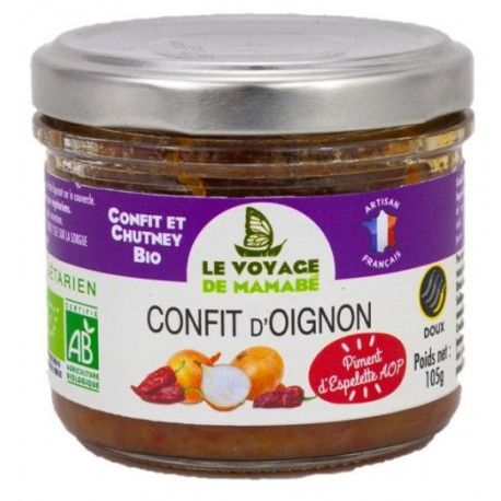 confit d'oignon bio 105 g Le voyage de Mamabé