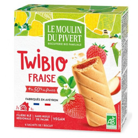 Biscuits fourrés fraise Twi bio