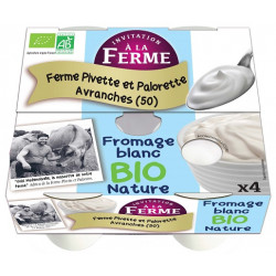 Fromage blanc bio 4X100 g Pivette & Palorette