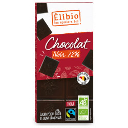 Chocolat noir bio 72% 100 g Elibio