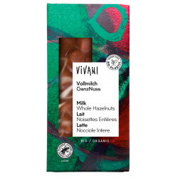 Chocolat lait noisettes entières bio 100 g Vivani