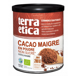 Pur cacao poudre bio non sucré 280 g Terra Etica