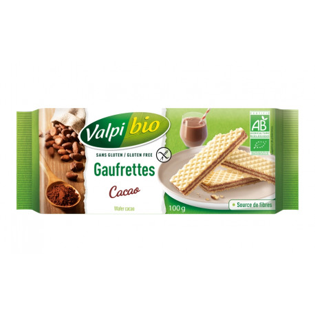 Gaufrettes cacao bio 100 g Valpibio