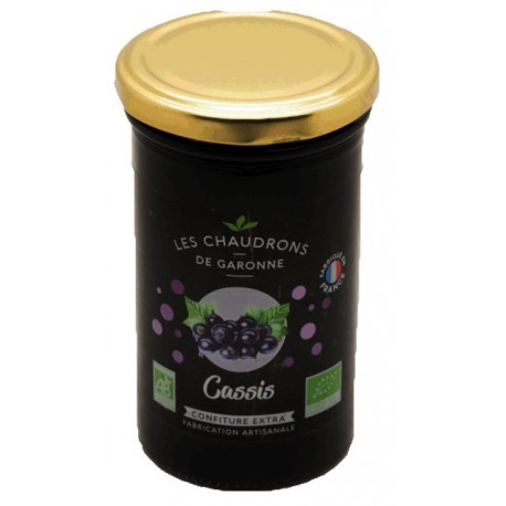 Confiture de cassis bio 300 g Les Chaudrons de Garonne