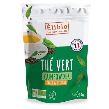 Thé vert bio Gunpowder 200 g Elibio