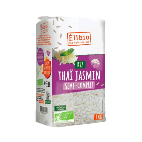 Riz thai 1/2 complet bio 1 kg Elibio