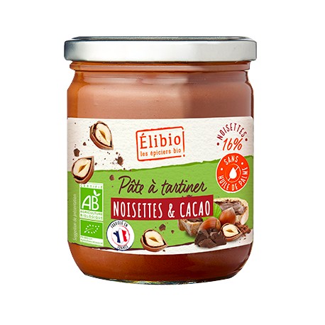 Pâte à tartiner bio noisette cacao 400 g Elibio