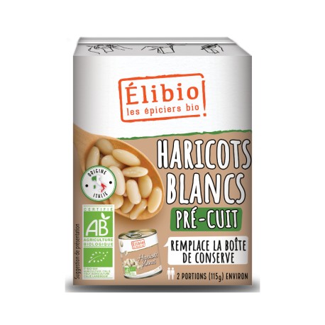 Haricots blancs bio préparés 380 g Elibio