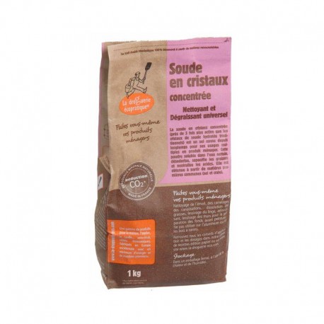 Soude en cristaux concentrée 1 kg La Droguerie Ecologique