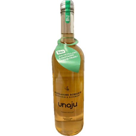 Jus pétillant mandarine romarin bio 75 cl Unaju