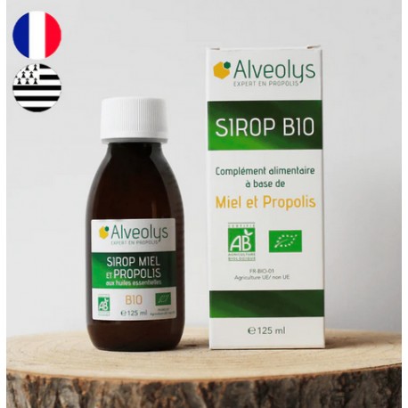 Sirop adulte bio Miel & Propolis Alveolys 125 ml