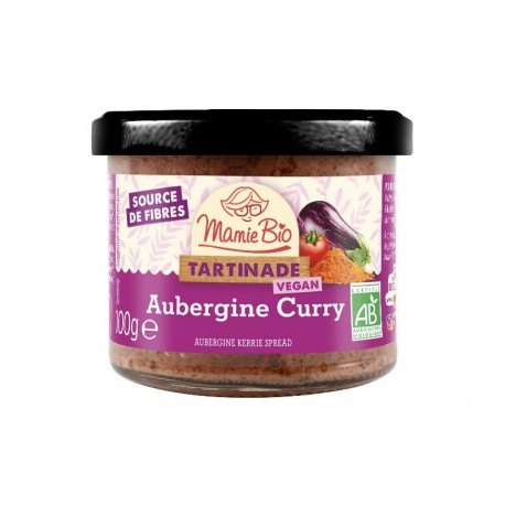 Tartinade aubergine curry bio 100 g Mamie Bio