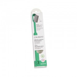 Brosse à dents vert médium rechargeable en biopastique