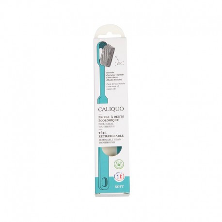 Brosse à dents bleu souple rechargeable en biopastique