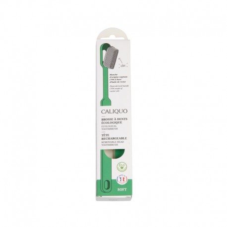 Brosse à dents vert souple rechargeable en biopastique