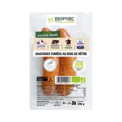 Saucisse fumée conservation sans nitrite X2 200g