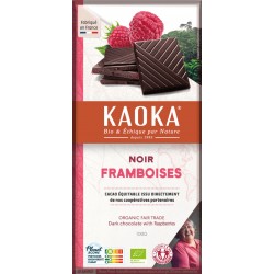 Chocolat noir framboises bio 100 g Kaoka