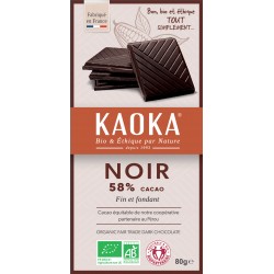 Chocolat noir 58% bio 80 g Simply Dark