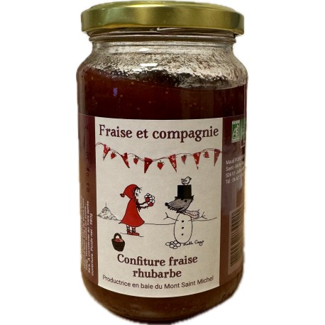 Confiture fraise-rhubarbe bio 380 g Fraise et Compagnie