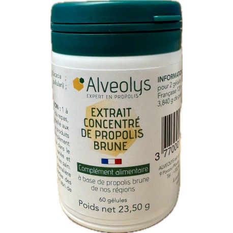Propolis de peuplier concentrée Alveolys 30 gélules Propolis de peuplier concentrée Alveolys 30 gélules