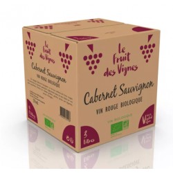 Vin rouge bio Cabernet Sauvignon Le fruit des Vignes 3 Litres