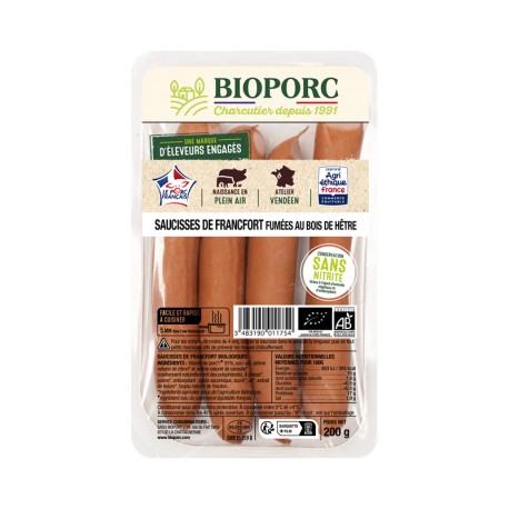 Saucisses de Francfort Bio x4 200 g