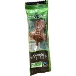 Sucette lapin chocolat au lait bio 10g