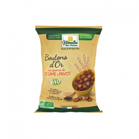 Biscuits Bouton d'or sésame pavot bio 150 g moulin des moines