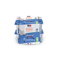 Yaourt nature au lait entier 12 X 125g Elibio