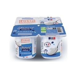 Yaourt nature au lait entier 4 X 125 g Elibio
