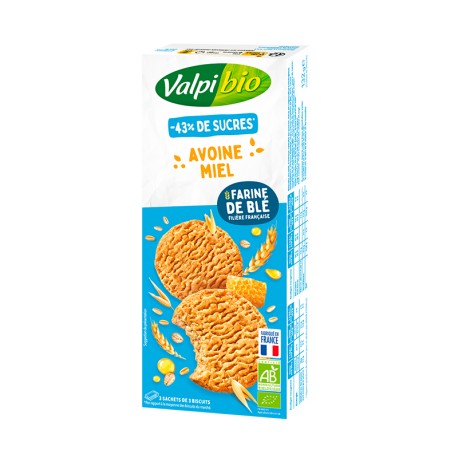 Biscuit céréales miel à l'avoine Valpibio 132g