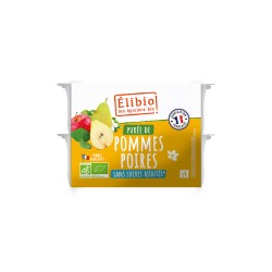 Purée de pomme poire coupelle 4 X 100 g Elibio